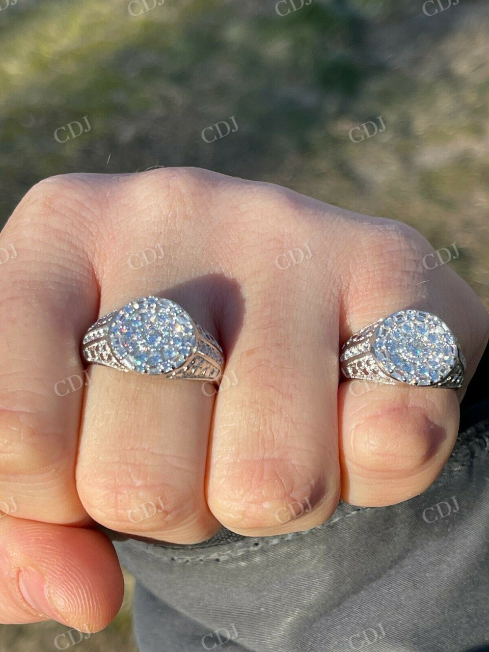 Iced Diamond Nugget Micro pave Ring  customdiamjewel   