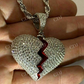 Broken Heart Diamond Hip Hop Iced Pendant  customdiamjewel   