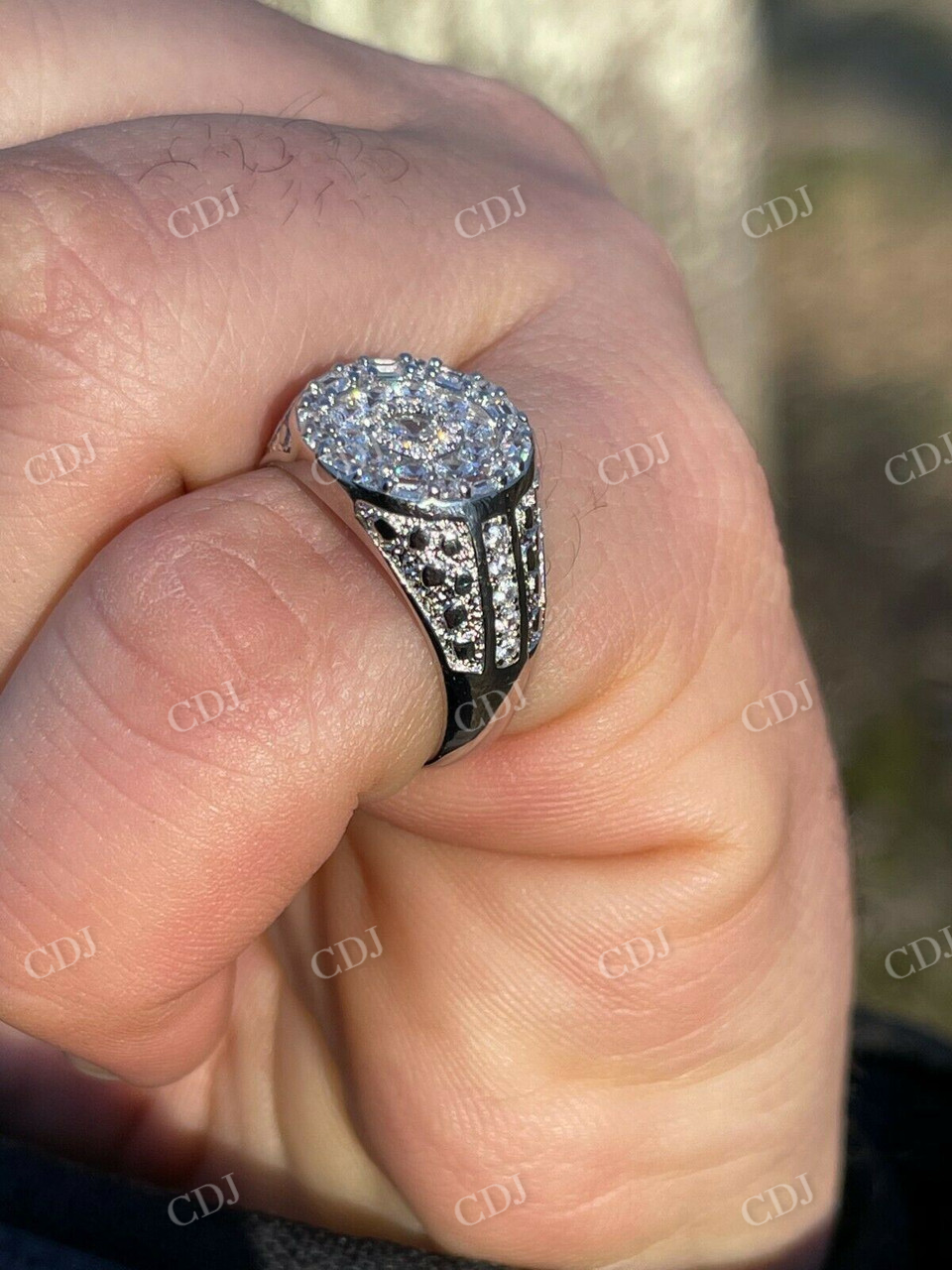 Iced Diamond Nugget Micro pave Ring  customdiamjewel   