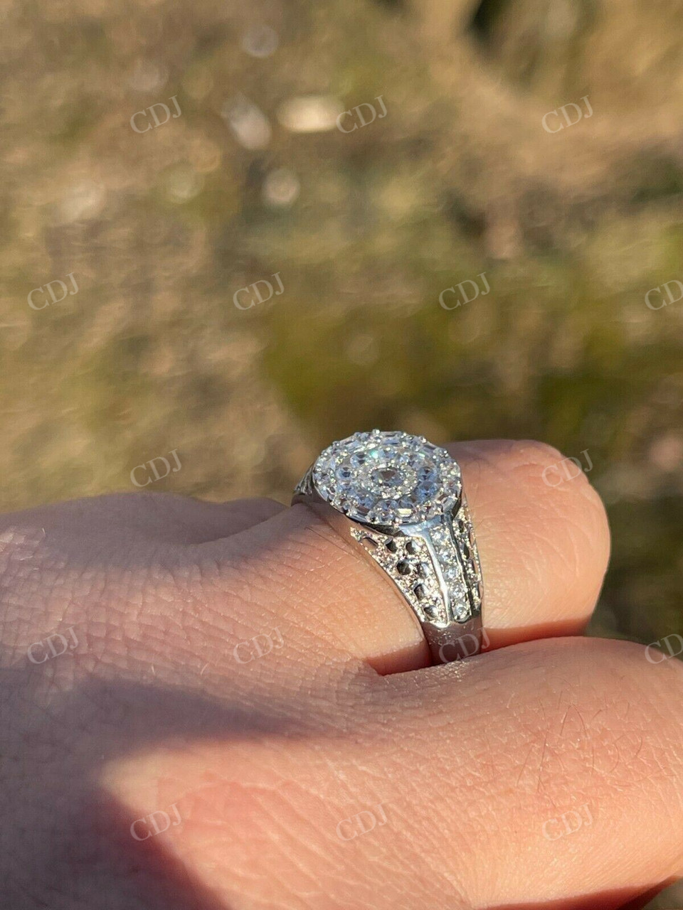 Iced Diamond Nugget Micro pave Ring  customdiamjewel   