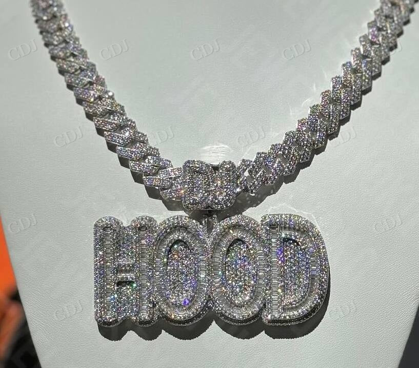 Fully Iced Out Moissanite Diamond HOOD Men's Pendant hip hop jewelry CustomDiamJewel   