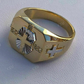 14k Solid Gold Cross Diamond Ring  customdiamjewel   