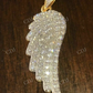 Round Diamond Angel Wing Gold Pendant  customdiamjewel   