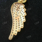 Round Diamond Angel Wing Gold Pendant  customdiamjewel   