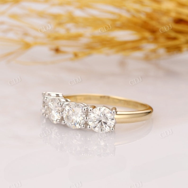 Round Cut Lab Grown Diamond Two Tone Wedding Band Wedding Band customdiamjewel   