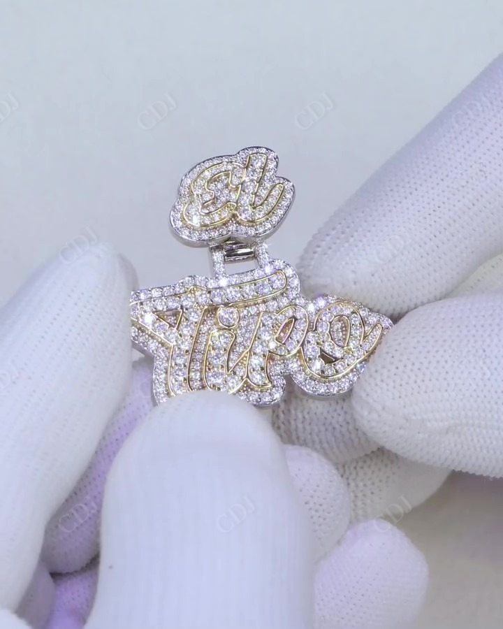 3D Men Cartoon Baguette VVS Moissanite Iced Out 925 Silver Ring hip hop jewelry CustomDiamJewel   