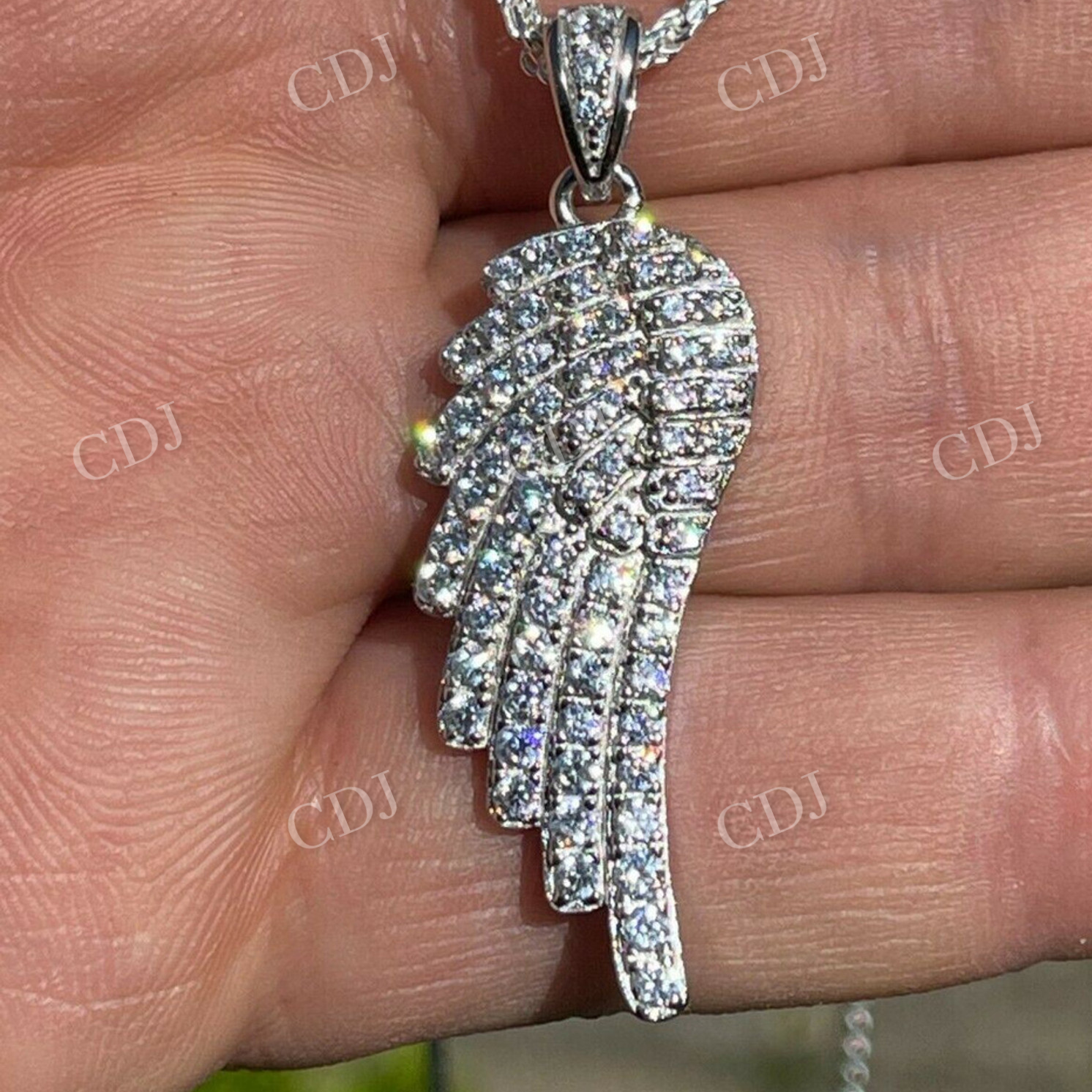 Angel Wing Diamond Hip Hop Pendant  customdiamjewel   