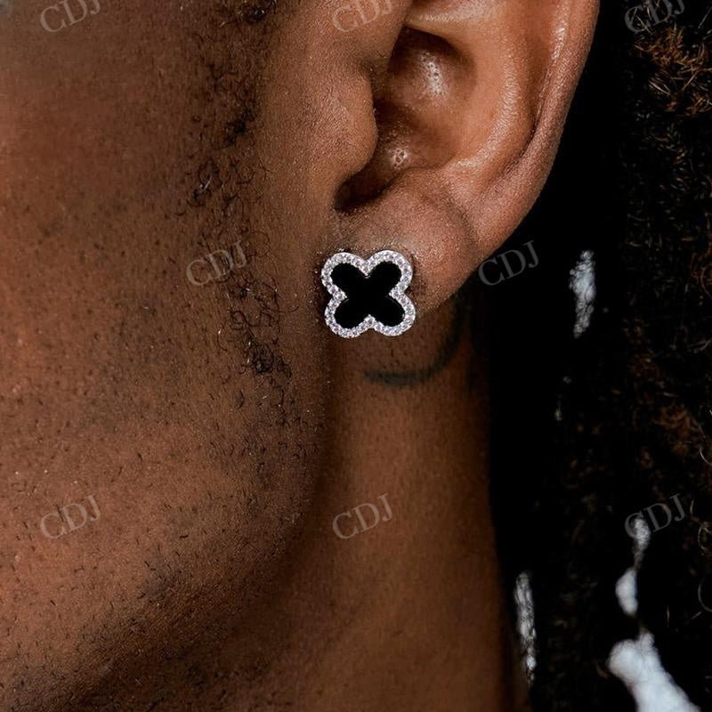 Black Ven Cleef Stud Diamond Earrings  CustomDiamJewel   