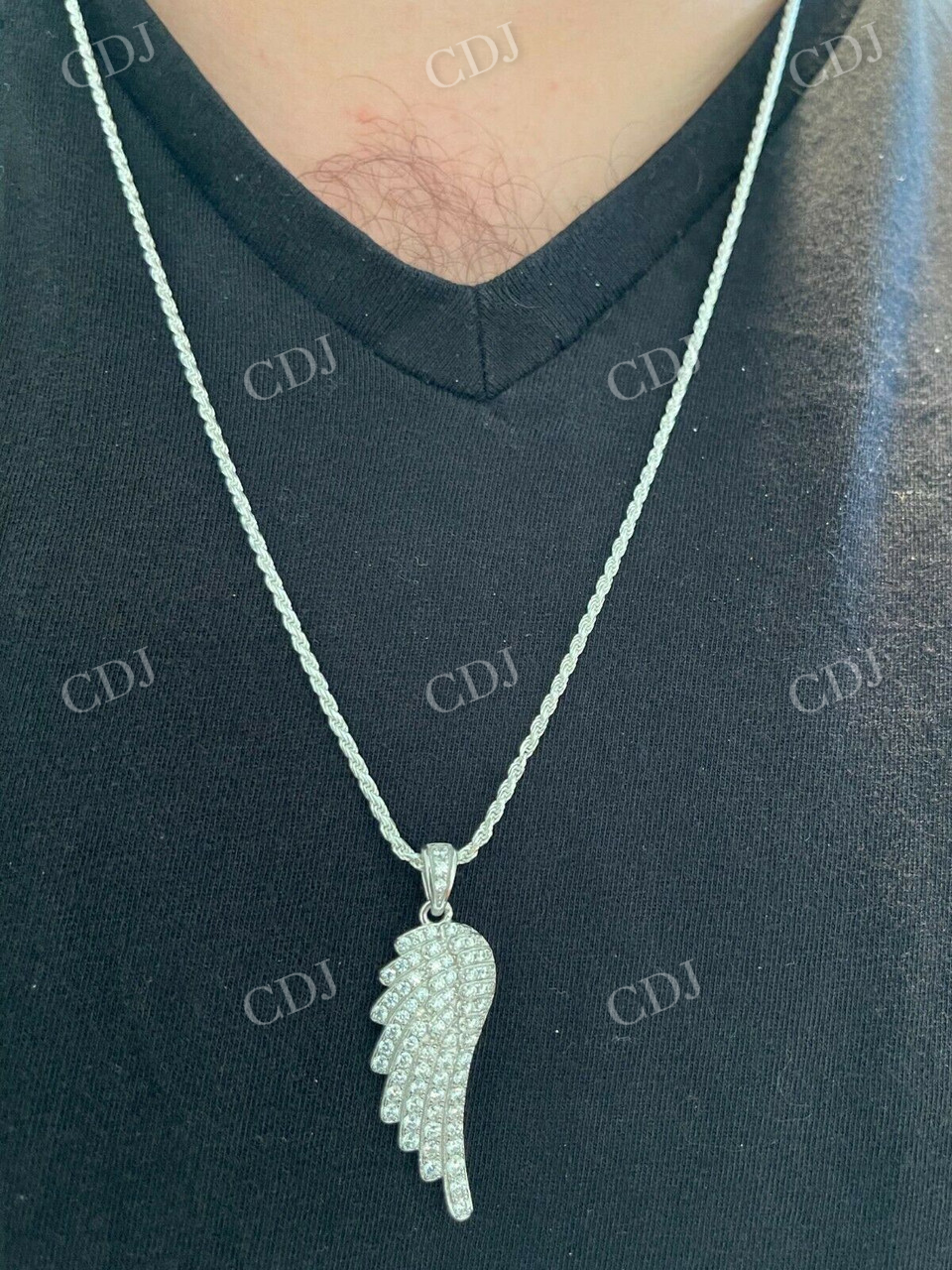 Angel Wing Diamond Hip Hop Pendant  customdiamjewel   