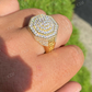 Super Iced Large Men's 14k Gold Solid Hip Hop Ring  customdiamjewel   