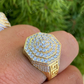 Super Iced Large Men's 14k Gold Solid Hip Hop Ring  customdiamjewel   