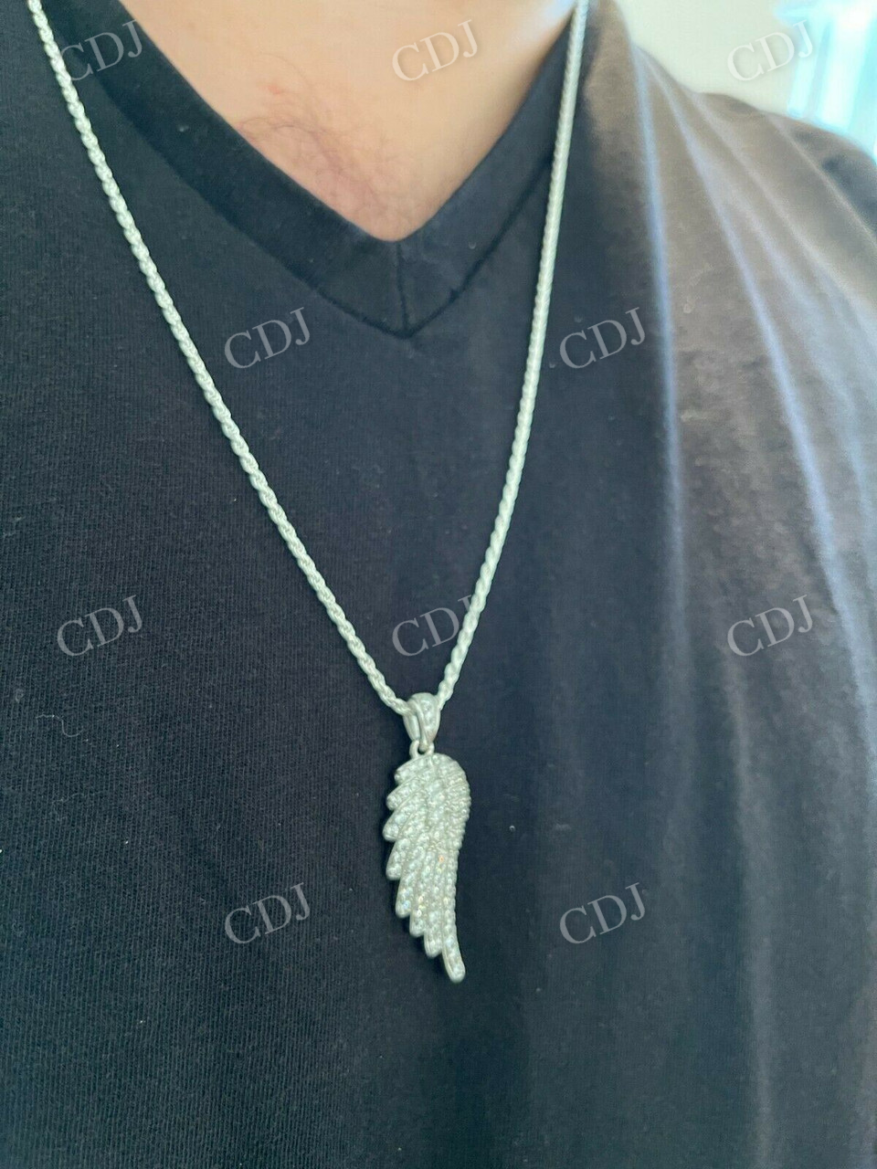 Angel Wing Diamond Hip Hop Pendant  customdiamjewel   