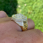 Super Iced Large Men's 14k Gold Solid Hip Hop Ring  customdiamjewel   