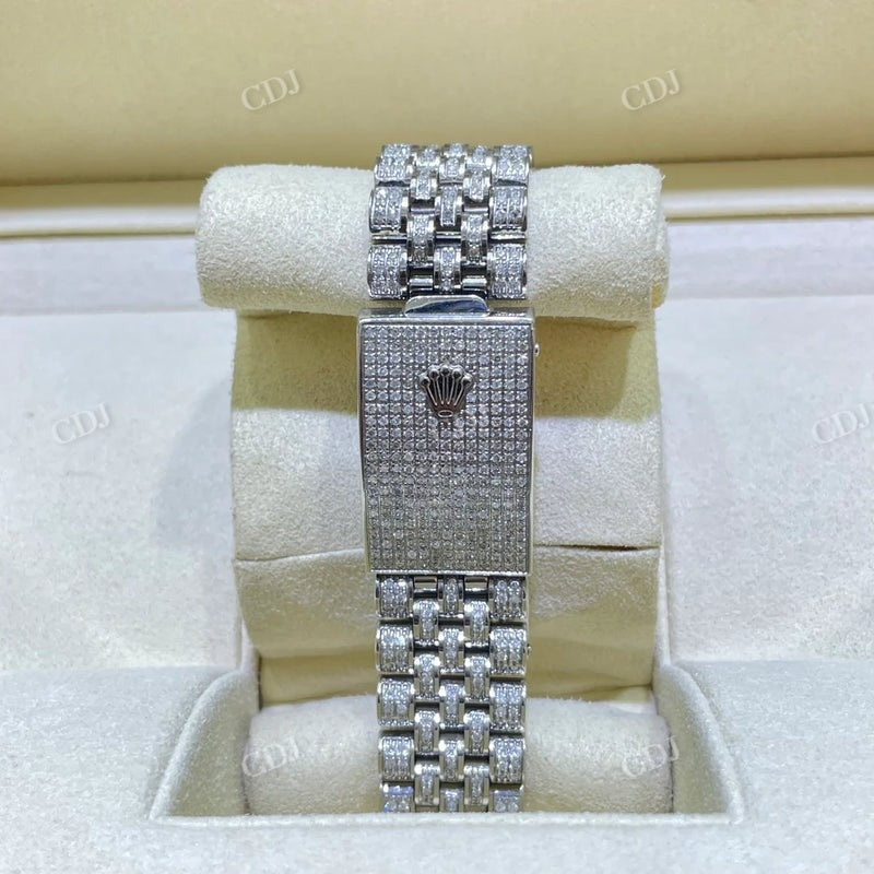 Hip Hop Fully Iced Out Diamond Watch  customdiamjewel   