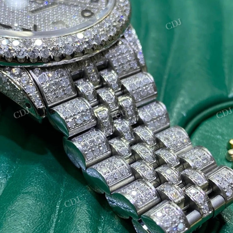 Hip Hop Fully Iced Out Diamond Watch  customdiamjewel   