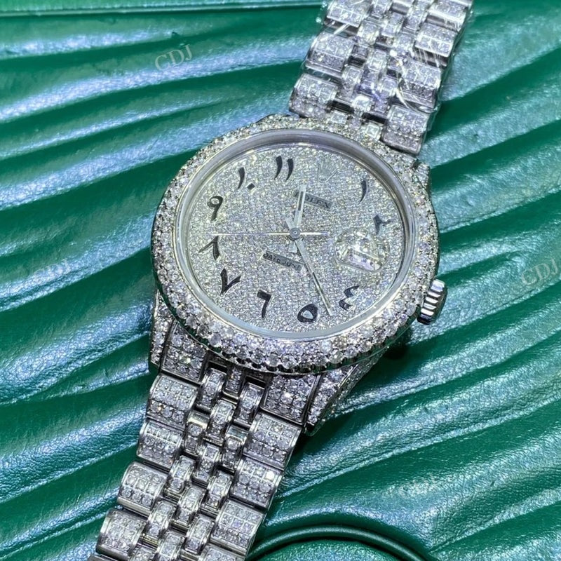 Hip Hop Fully Iced Out Diamond Watch  customdiamjewel   