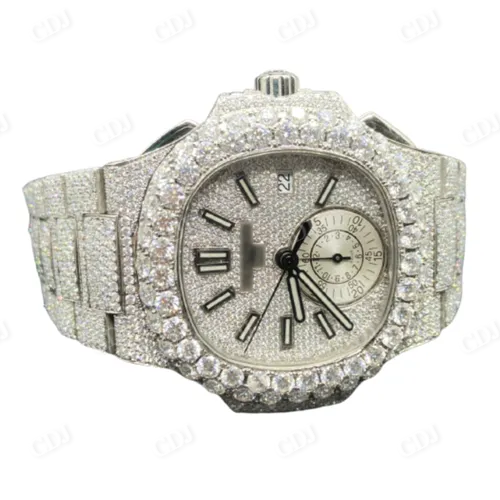 VVS Moissanite Diamond Watch Mens Iced Out Watch Swiss Movement Watch 22 to 24 CTW (Approx)  customdiamjewel   