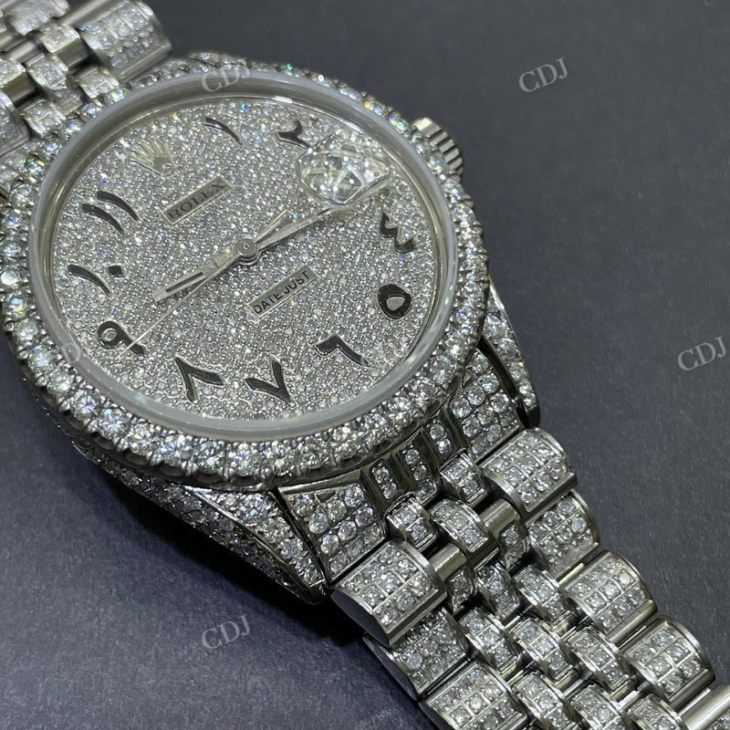 Hip Hop Fully Iced Out Diamond Watch  customdiamjewel   