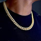 Cluster Diamond Yellow Gold Cuban Link Chain  customdiamjewel   