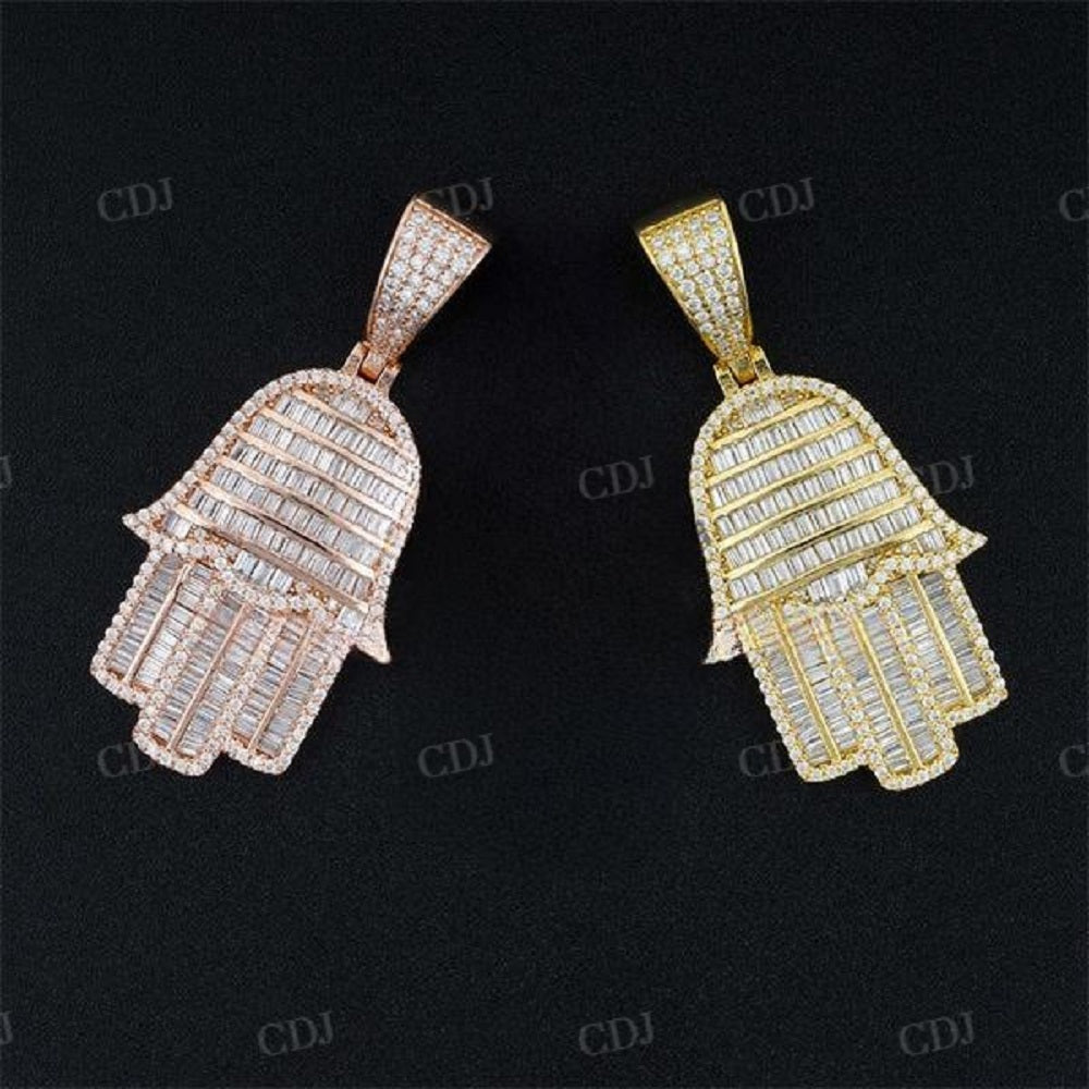 Men Jewelry Hip Hop Hamsa Diamond Pendant  customdiamjewel   