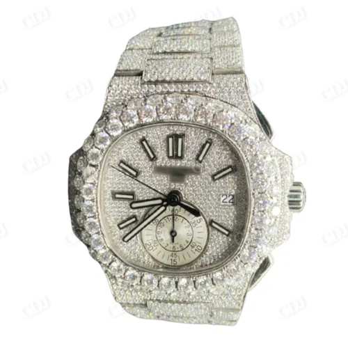 VVS Moissanite Diamond Watch Mens Iced Out Watch Swiss Movement Watch 22 to 24 CTW (Approx)  customdiamjewel   