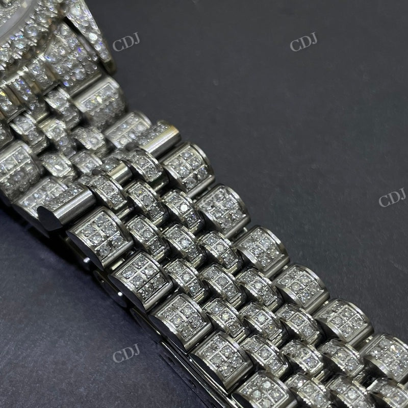 Hip Hop Fully Iced Out Diamond Watch  customdiamjewel   