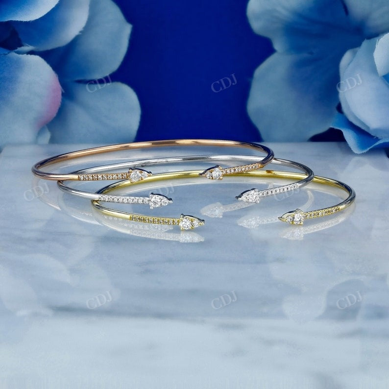 0.30CTW CVD Diamond Open Cuff Bangle Bracelet  customdiamjewel   