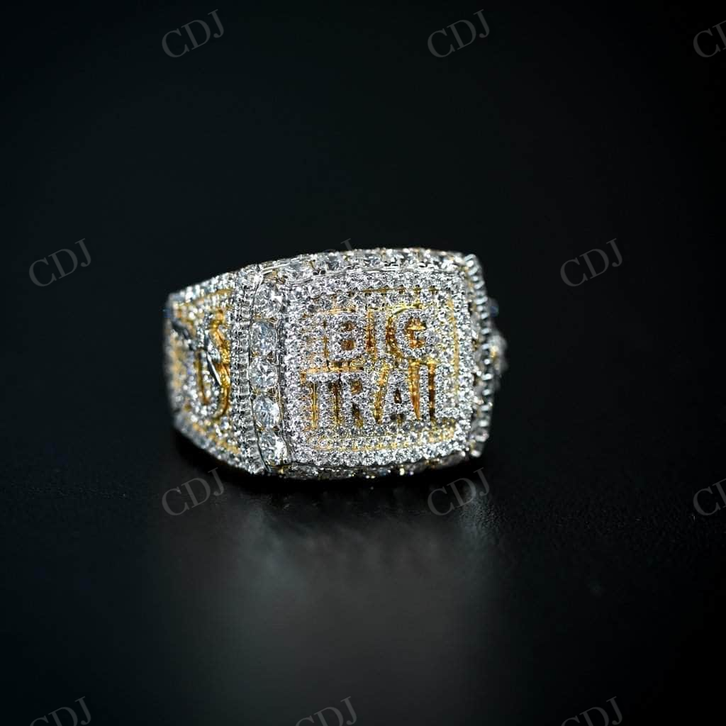 Antique Hip Hop Diamond Two Tone Championship Ring  customdiamjewel   