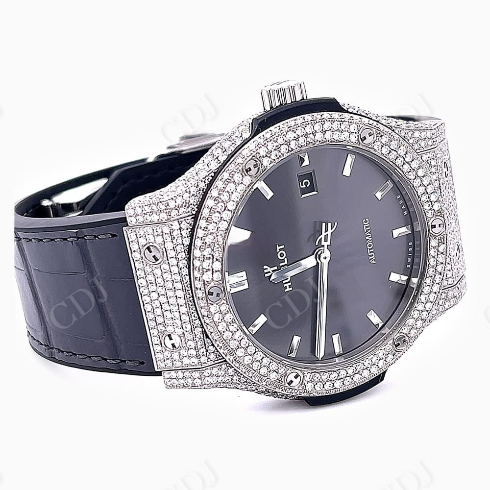 Hublot 42mm Dial Custom Diamond Watch  customdiamjewel   