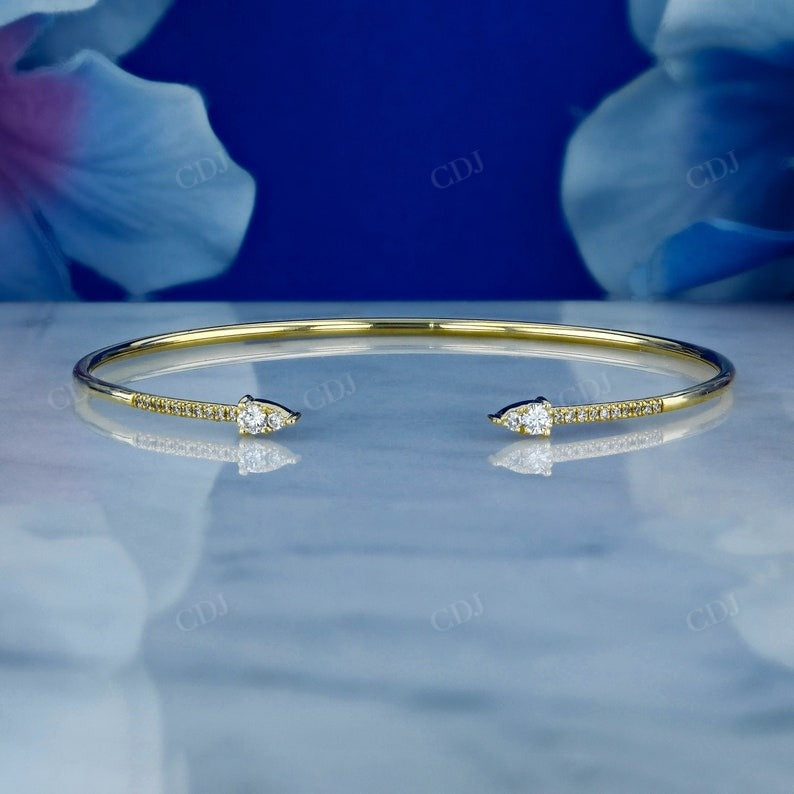 0.30CTW CVD Diamond Open Cuff Bangle Bracelet  customdiamjewel   