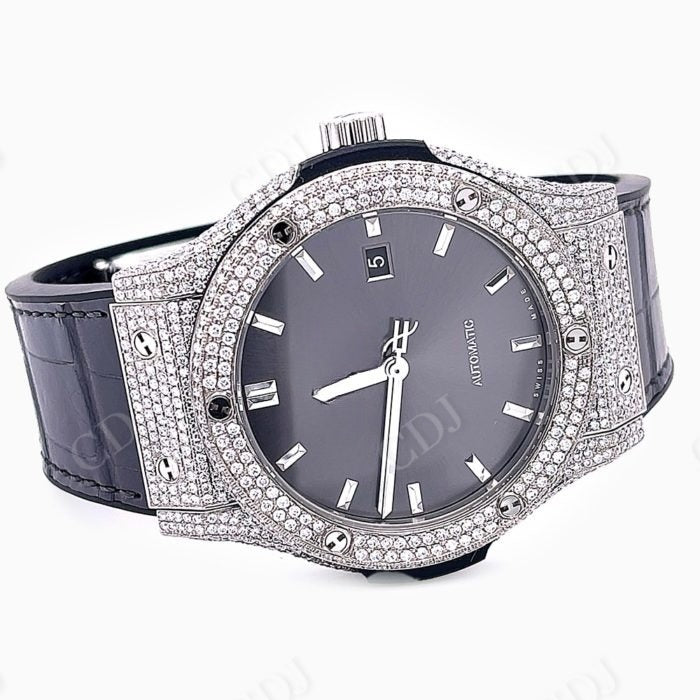 Hublot 42mm Dial Custom Diamond Watch  customdiamjewel   