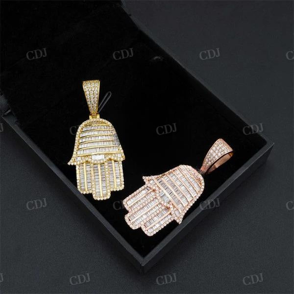 Men Jewelry Hip Hop Hamsa Diamond Pendant  customdiamjewel   