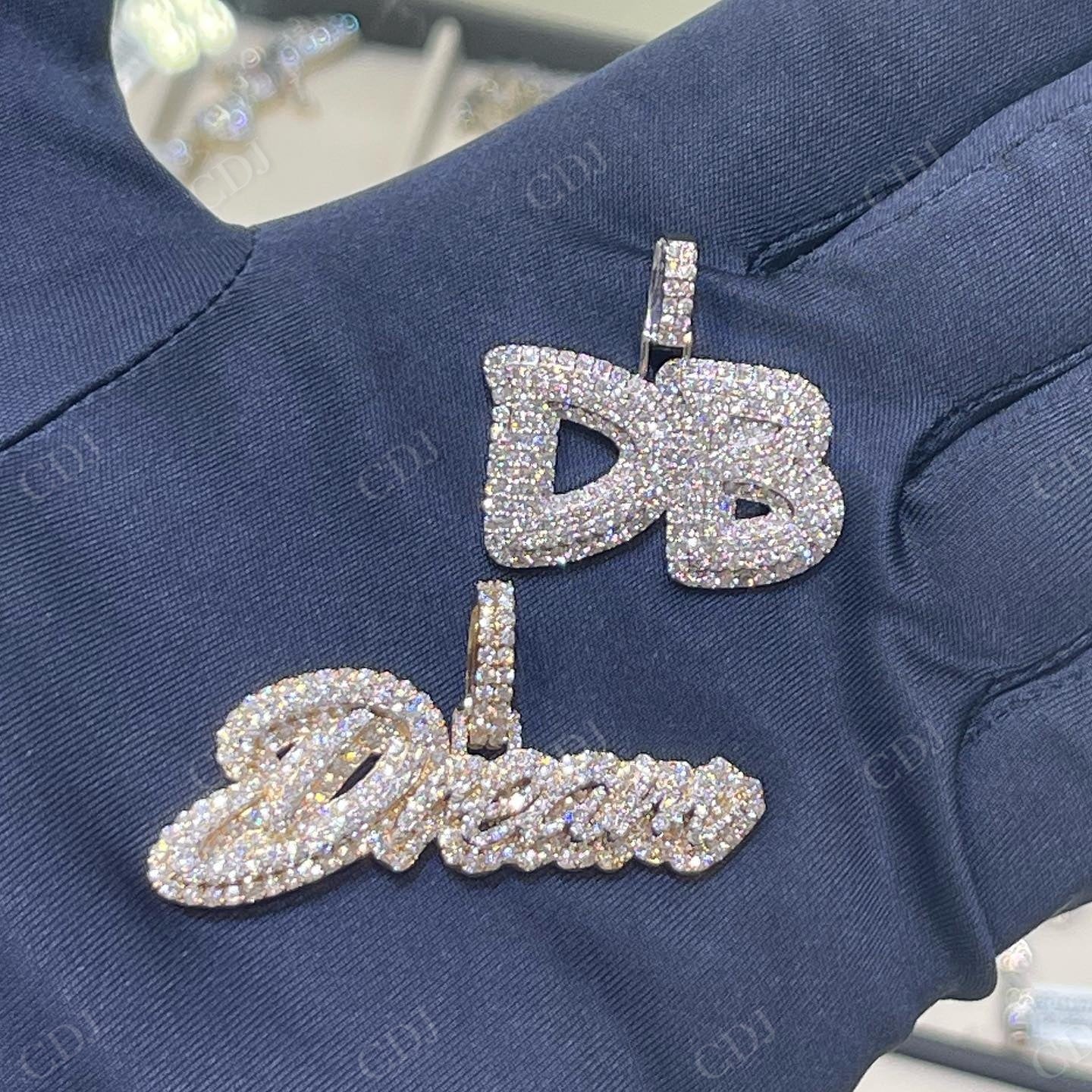 Hip Hop Moissanite custom Letter DB and Dream Pendant hip hop jewelry customdiamjewel   