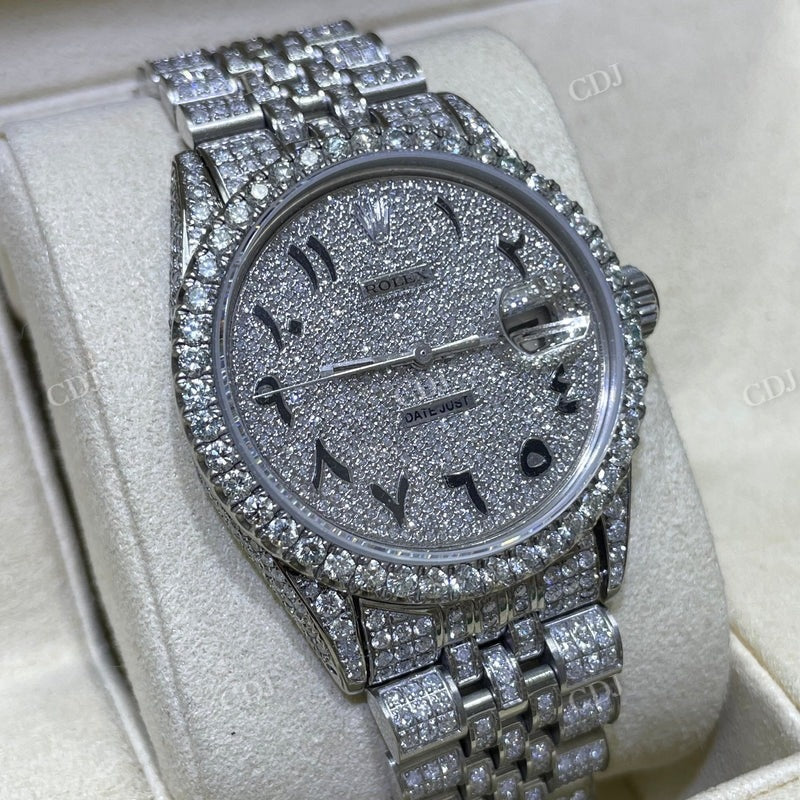 Hip Hop Fully Iced Out Diamond Watch  customdiamjewel   