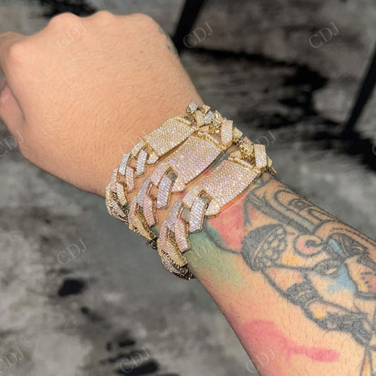 New Hip Hop Silver Iced Out Cuban Bracelet hip hop jewelry CustomDiamJewel   