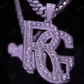 Fully Iced Out Two Tone JUAN Letter Pendant hip hop jewelry CustomDiamJewel   