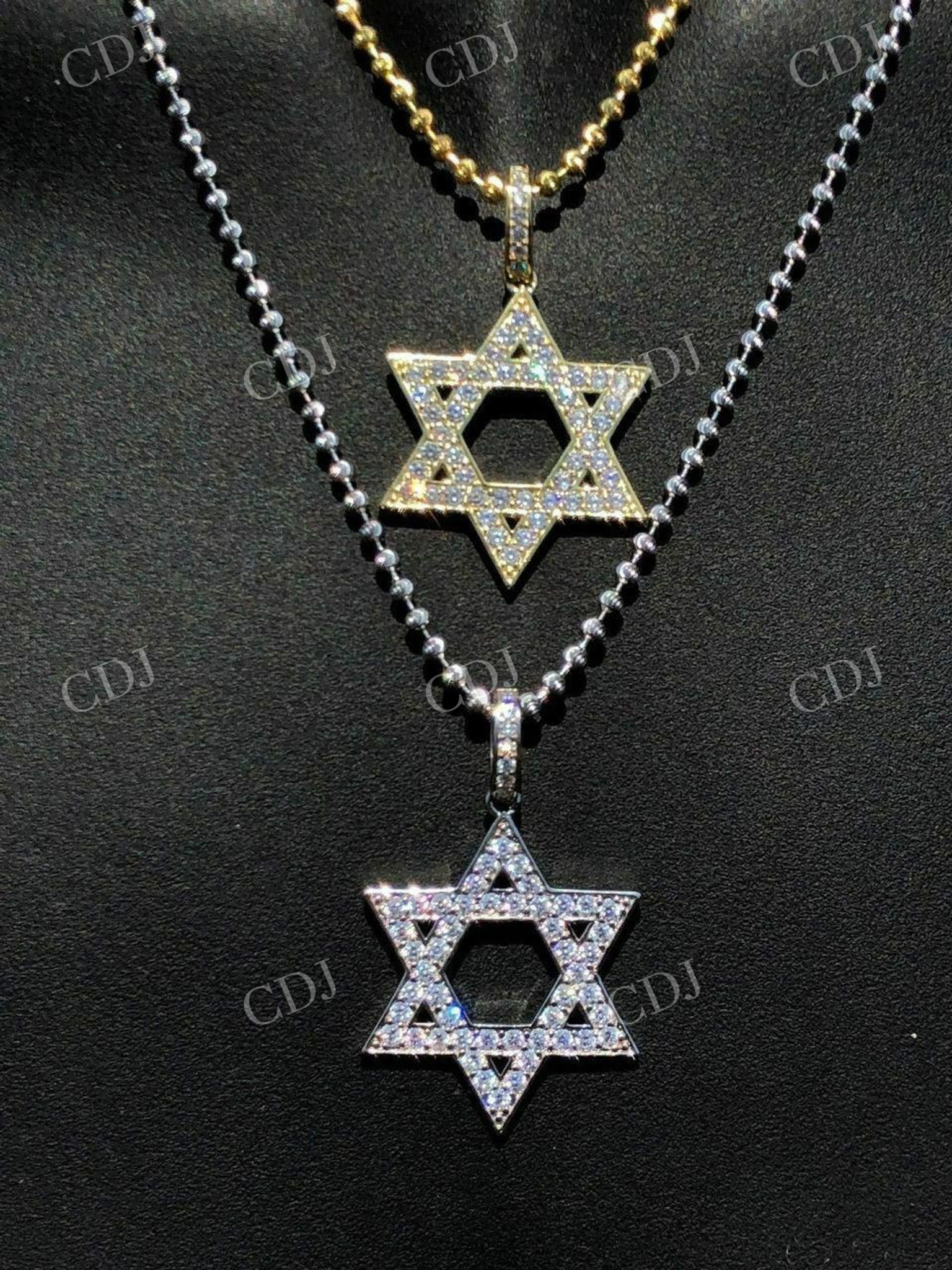 Iced Magen Star Of David Jewish Iced Diamond Pendant  customdiamjewel   