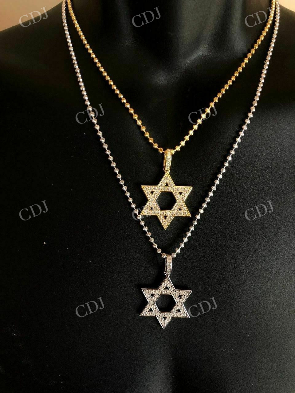 Iced Magen Star Of David Jewish Iced Diamond Pendant  customdiamjewel   