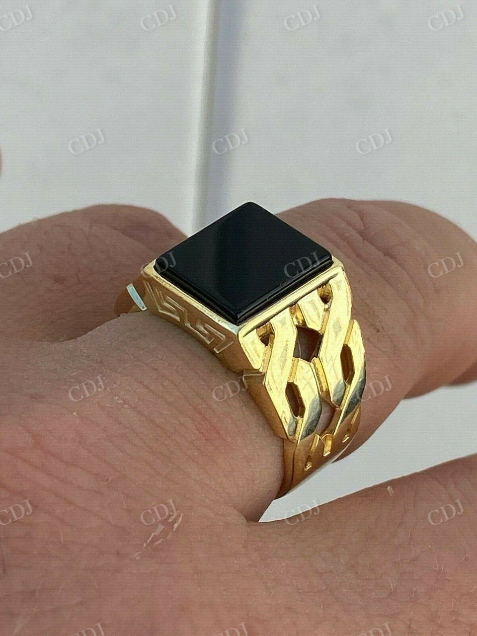 Mens 14k Gold Black Onyx Ring  customdiamjewel   