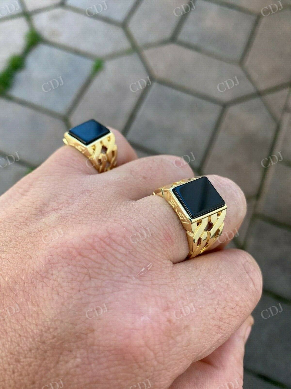 Mens 14k Gold Black Onyx Ring  customdiamjewel   