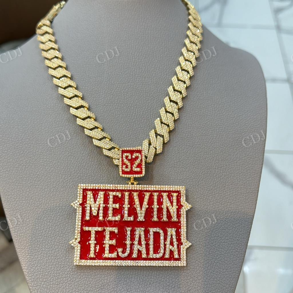 Enamel Printed Customized Letter Pendant hip hop jewelry CustomDiamJewel   