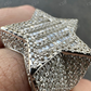 Hip Hop Iced Out Baguette Star Shaped Diamond Ring  customdiamjewel   