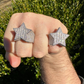 Hip Hop Iced Out Baguette Star Shaped Diamond Ring  customdiamjewel   