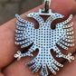 Albanian Kosova Two Headed Eagle Diamond Pendant  customdiamjewel   