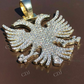 Albanian Kosova Two Headed Eagle Diamond Pendant  customdiamjewel   