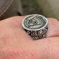 Sterling Silver Death King Skull with Crown Coin Hip Hop Ring  customdiamjewel   