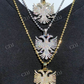 Albanian Kosova Two Headed Eagle Diamond Pendant  customdiamjewel   