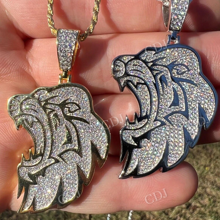 Gold Plated Iced Lion King Leo Hip Hop Pendant  customdiamjewel   