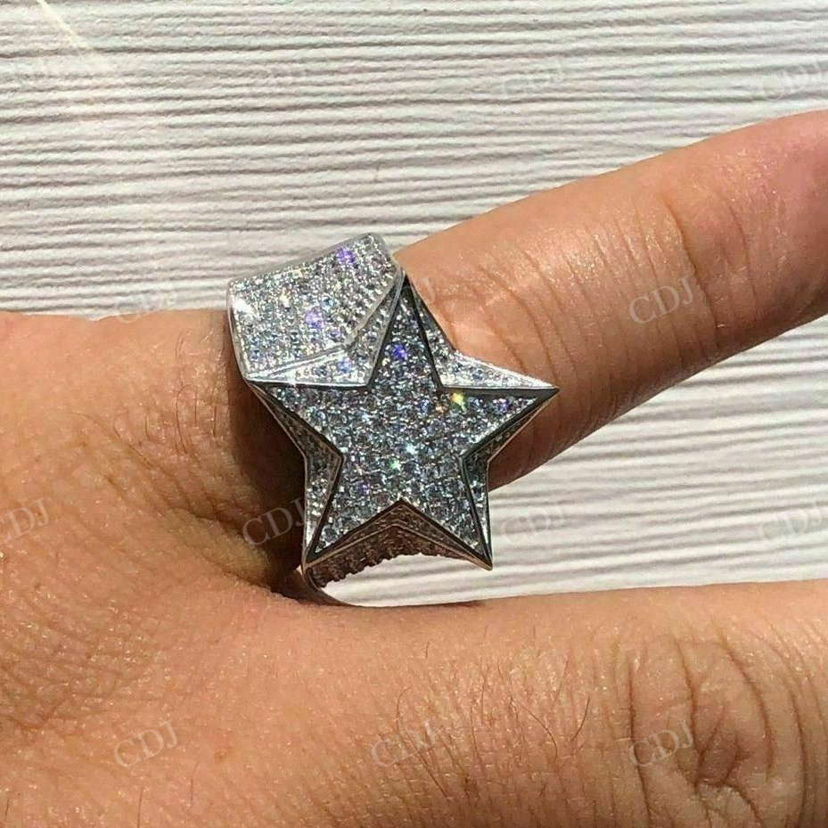 Handmade 3-D Star Hip Hop Pinky Ring  customdiamjewel   