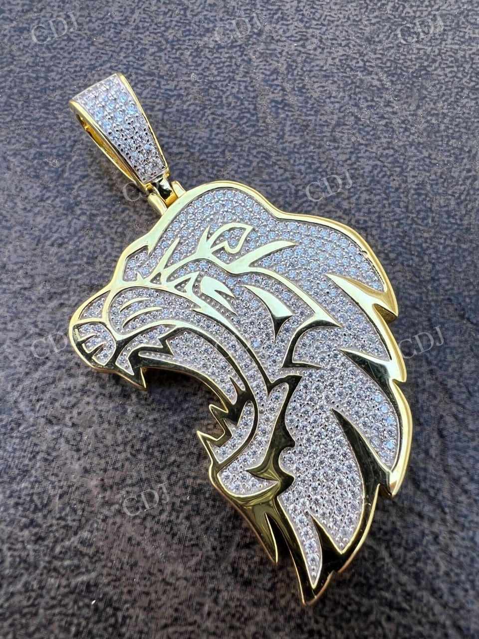 Gold Plated Iced Lion King Leo Hip Hop Pendant  customdiamjewel   